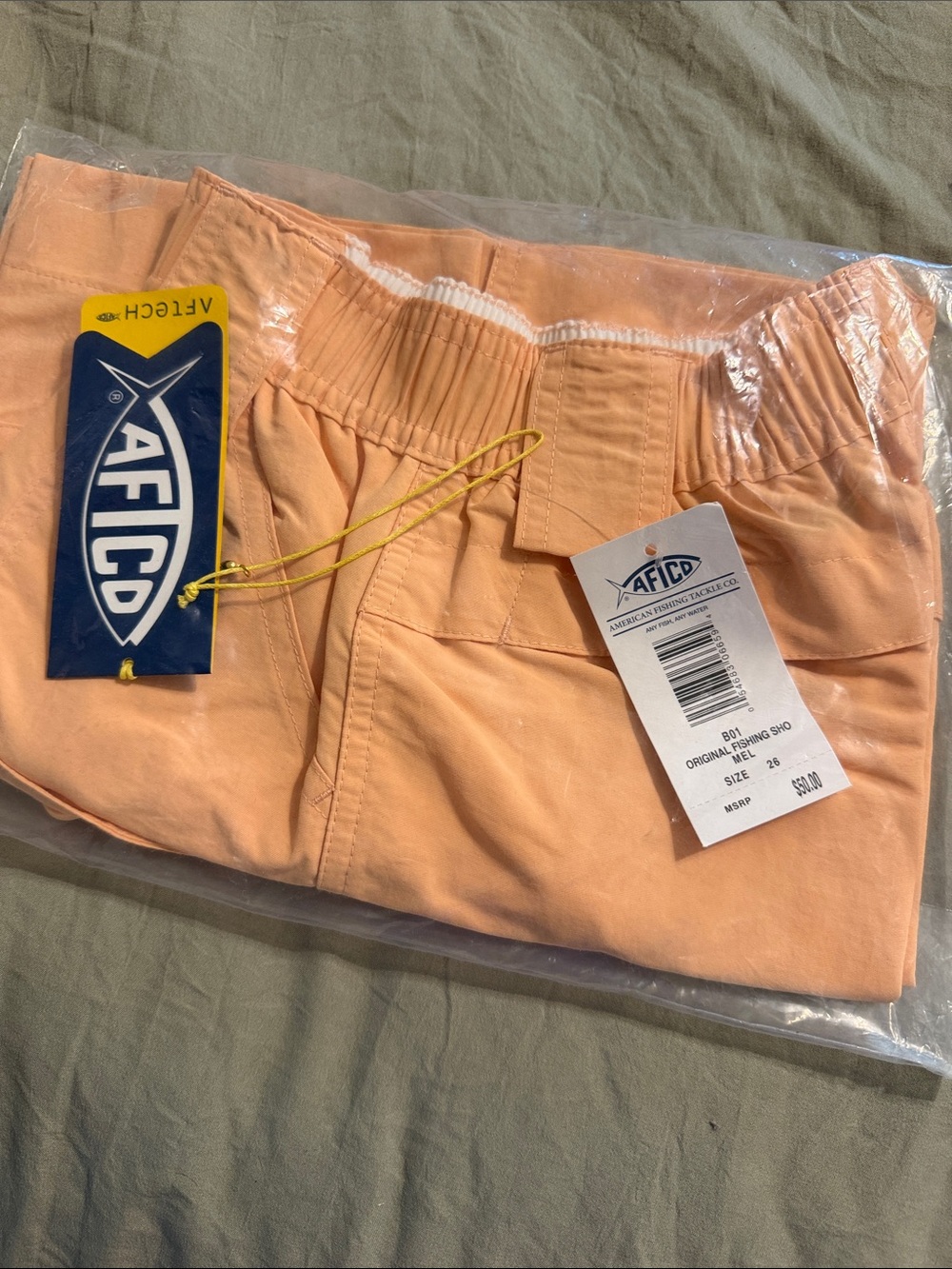 AFTCO Boys 26 Melon Elastic-Waist Shorts Med/Large NEW!